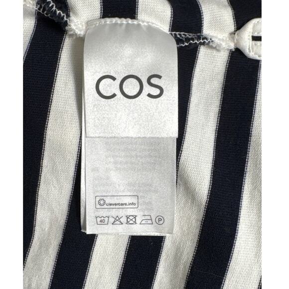 COS Women's Breton Striped Navy & White Top Size M - Picture 6 of 12